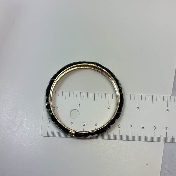 New Handcrafted Cloisonne Bangle Bracelets Golden Enamel Metal Handcuff - Picture 5 of 5